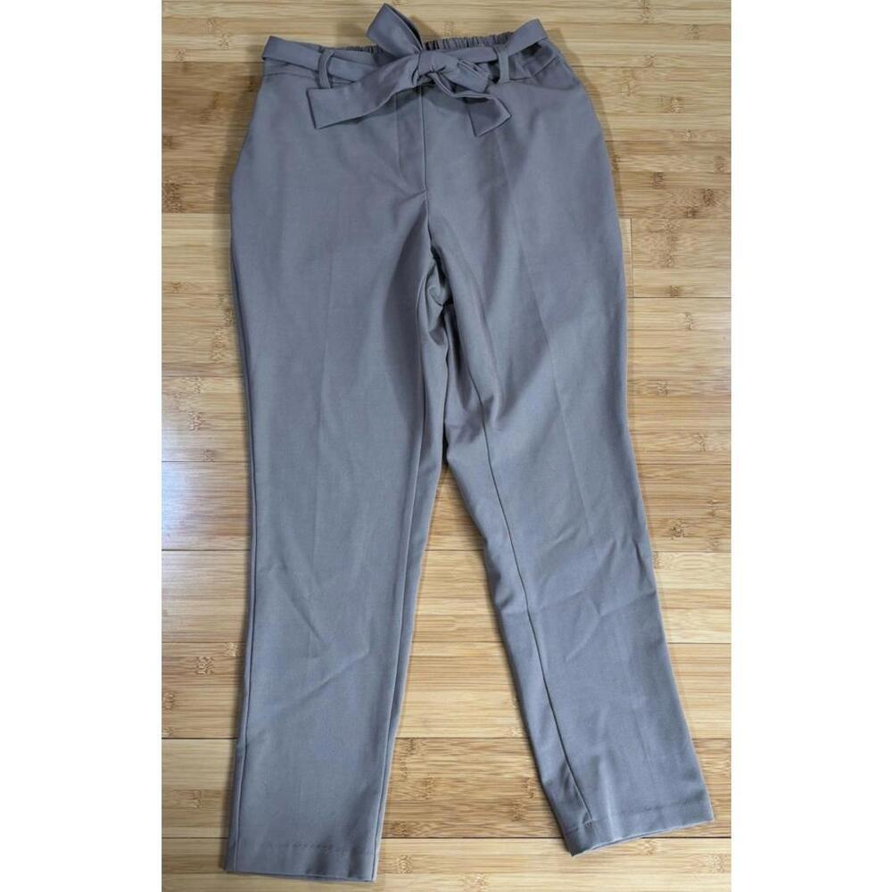 Jules & Leopold Women’s Paperbag Waist Tie Pants Sz S Taupe Ankle Trousers